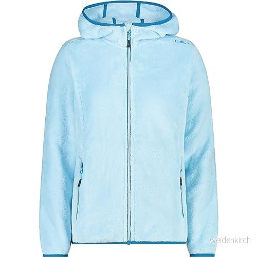 CMP Fleecejacka för kvinnor med fast huva, Anis, 44 8058949441899