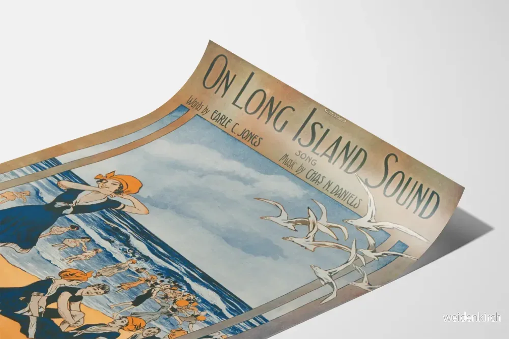 Vintageposter av On Long Island Sound-stranden och badet - Bild 3
