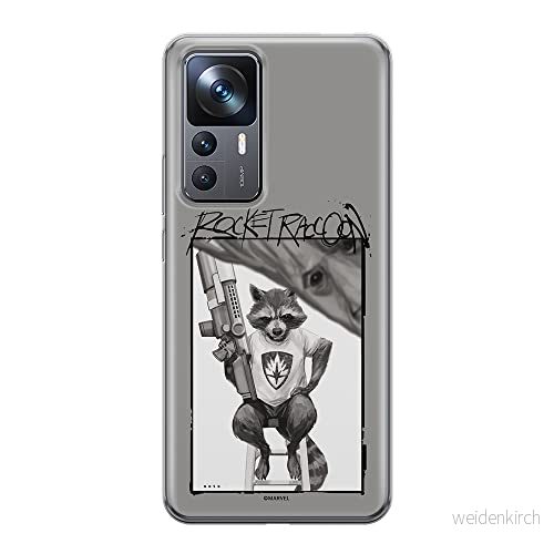 ERT GROUP mobiltelefonfodral för Xiaomi 12T/12T pro/K50 Ultra originalt och officiellt licensierat Marvel mönster Rocket 004 anpassad till formen på mobiltelefonen, fodral tillverkad av TPU plast 5905511576035