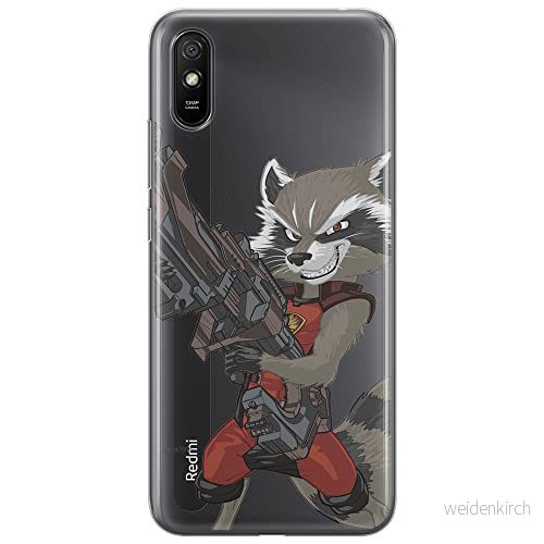 ERT GROUP mobiltelefonfodral för Xiaomi REDMI 9A originalt och officiellt licensierat Marvel mönster Rocket 008 optimalt anpassad till formen på mobiltelefonen, gedeeltelijk transparant 5903040308783