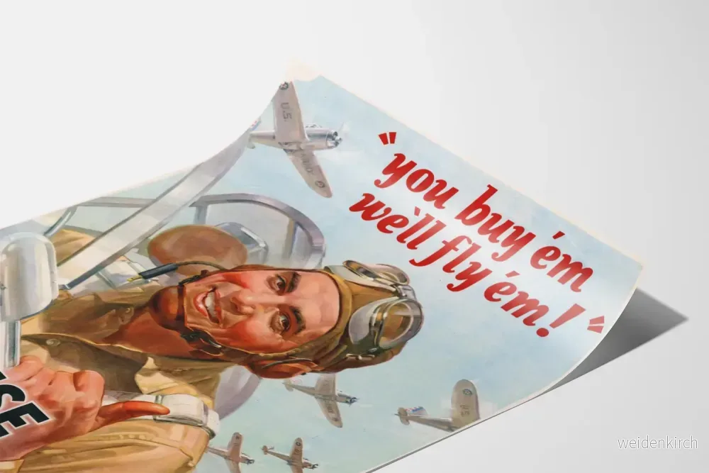 Vintage militärposter "You Buy 'Em We'll Fly 'Em" retro väggdekoration - Bild 3