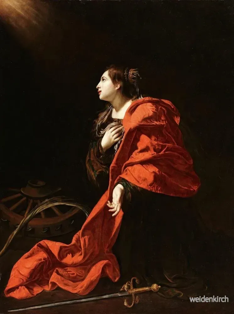 Målning av heliga Katarina - Bartolomeo Cavarozzi | Konsttryck - Bild 2