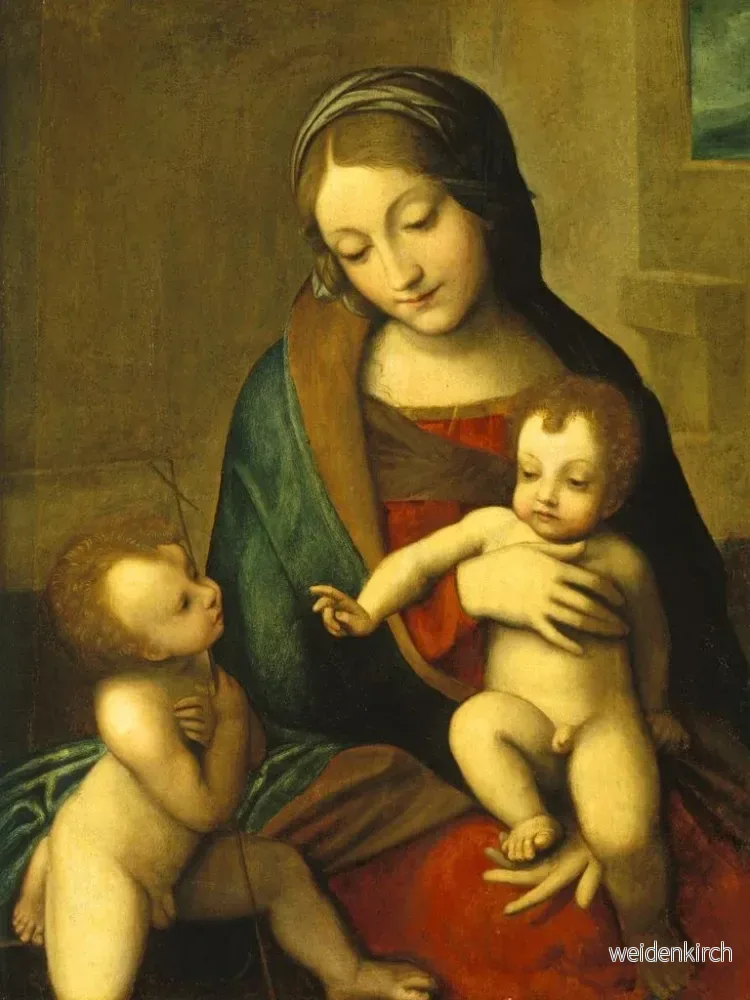 Målning La Vierge à l'Enfant avec le petit saint Jean - Efter Correggio | Konsttryck - Bild 2