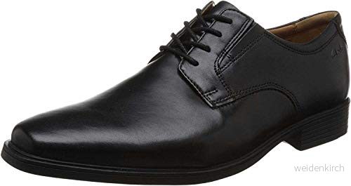 Clarks Herr Tilden Plain Oxford tyg, svart läder, 49.5 EU 5051041533328