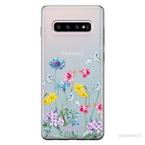 ERT GROUP mobiltelefonfodral för Samsung S10 PLUS originalt och officiellt licensierat Babaco mönster Flowers 040 optimalt anpassad till formen på mobiltelefonen, gedeeltelijk transparant 5905131310200