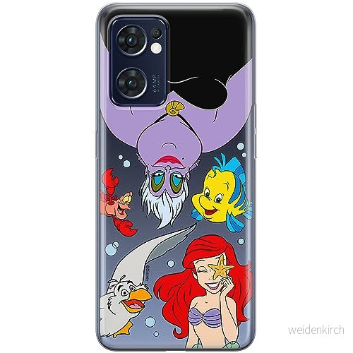 ERT GROUP mobiltelefonfodral för Oppo RENO 7 5G originalt och officiellt licensierat Disney mönster Ariel 008 optimalt anpassad till formen på mobiltelefonen, gedeeltelijk transparant 5905795045517