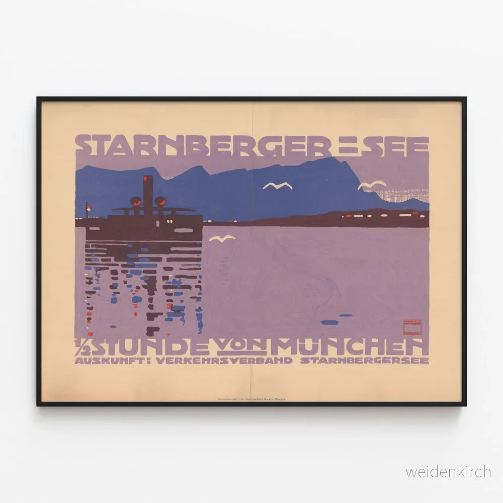 Vintageposter av Starnbergsjön, 30 minuter från München