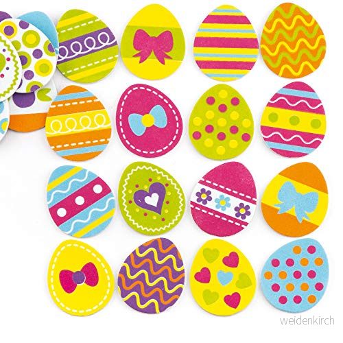Baker Ross skumgummidekal "Påskägg " kreativt pysselmaterial för barn att dekorera/pyssla gratulationskort (125 stycken) 5051174081406