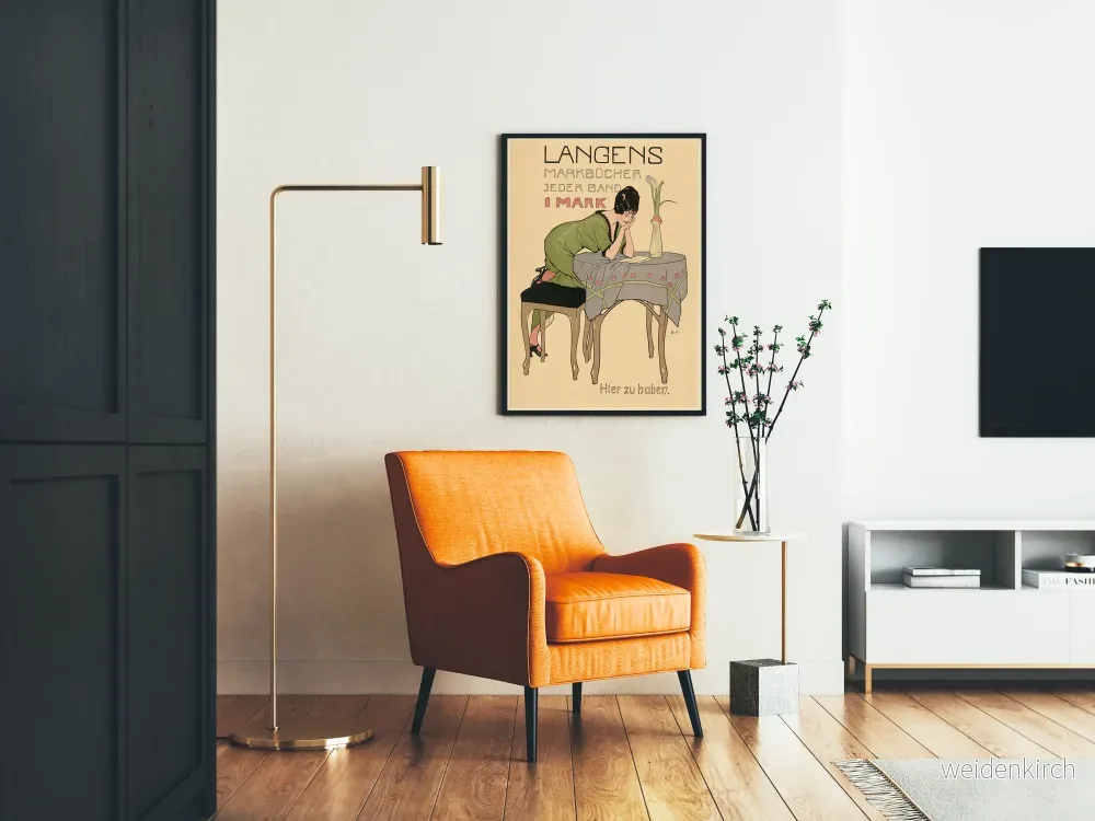 Vintageposter för Langens Markbücher – elegant väggdekoration - Bild 2