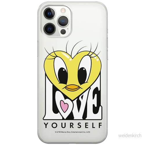 ERT GROUP mobiltelefonfodral för Iphone 12 PRO MAX originalt och officiellt licensierat Looney Tunes mönster Tweety 015 optimalt anpassad till formen på mobiltelefonen, gedeeltelijk transparant 5905795097981
