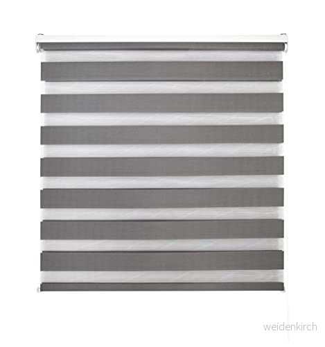 Decorblind Dubbelskiktad rullgardin natt och dag vägg eller takmontering, storlek 140 x 180 cm (B L), Tyg 137 175 antracit, för fönster 8434363542570