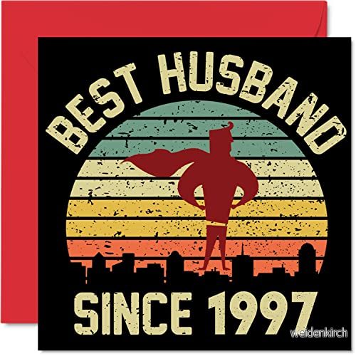 26 årsjubileumskort för make från fru Best Husband Since 1997 I Love You presenter, årsdagskort partnern, 145 mm x gratulationskort årsdagar 5059575957573