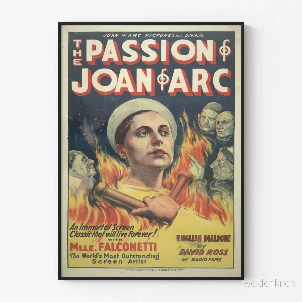 Vintageposter The Passion of Joan of Arc väggdekoration