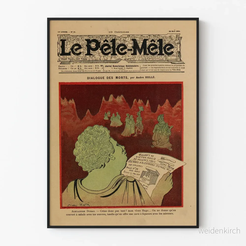 Vintageposter av Dialogue des Morts av André Hellé