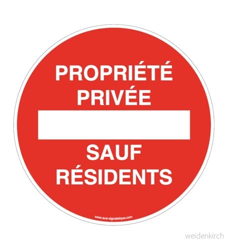 AUA SIGNALETIQUE panel för privat egendom utom invånare Ø 450 mm, vinyl självhäftande 3666180268868