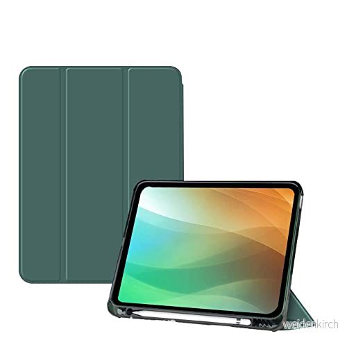 BXGH ipad 10,2 tums fodral 7/8/9:e generationens skydd 2019/2020/2021, skyddande läderfodral, justerbart stativ, automatisk väckning/sömn smart för Apple tum (mörkgrön) 9011704887393