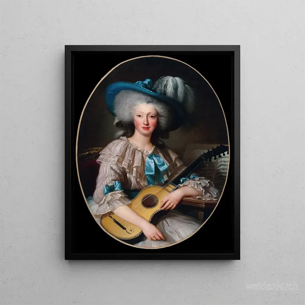Målning av porträtt av Félicité-Louise de Frézals 1765-1854 född Esmangard de Beauval hovdam till Marie-Antoinette - Anonym | Konsttryck