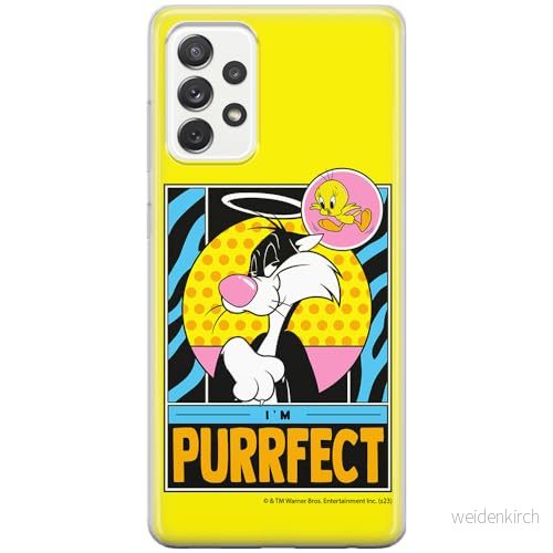 ERT GROUP mobiltelefonfodral för Samsung A73 5G originalt och officiellt licensierat Looney Tunes mönster Sylvester & Tweety 006, fodral tillverkad av TPU plast 5905795125264