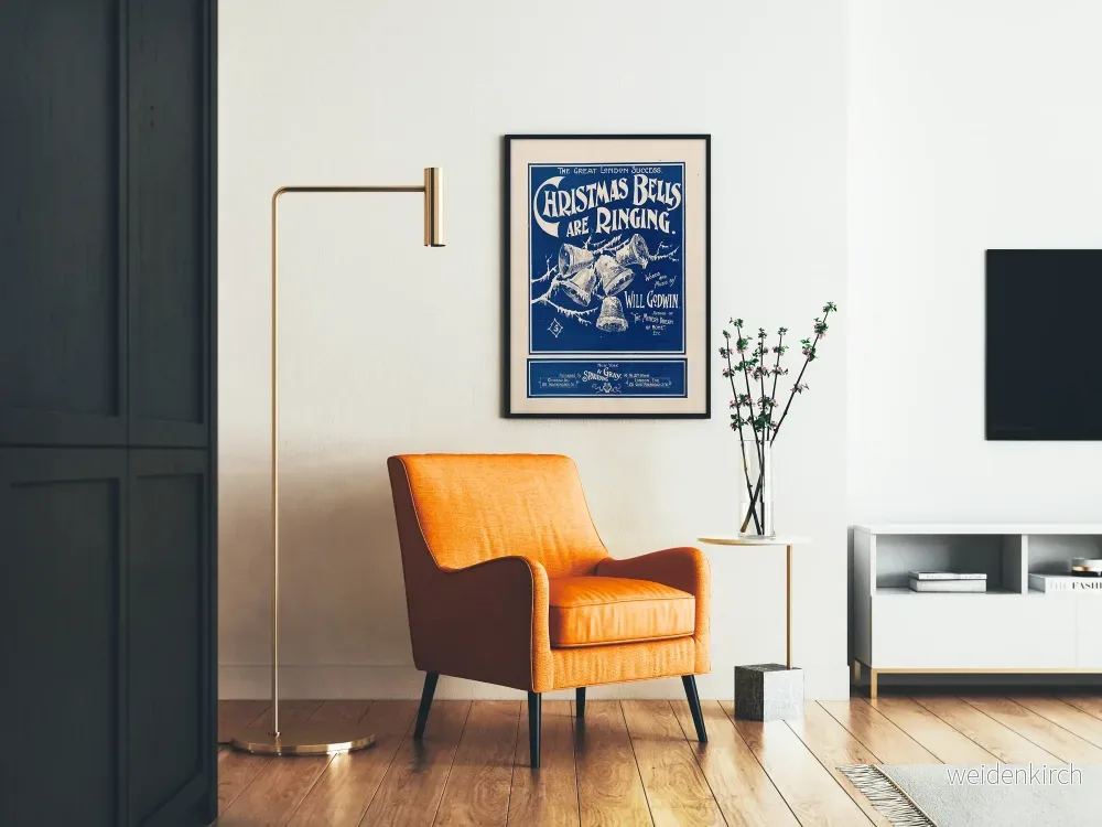 Vintage julklockor som ringer blå poster - Bild 2