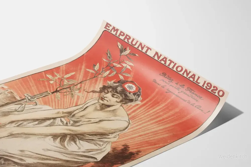 Väggdekorposter Emprunt National 1920 - Tema fred och patriotism - Bild 3