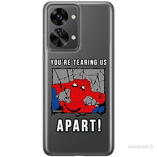 ERT GROUP mobiltelefonfodral för OnePlus NORD 2T 5G originalt och officiellt licensierat Marvel mönster Spider Man 035 optimalt anpassad till formen på mobiltelefonen, gedeeltelijk transparant 5905795011697