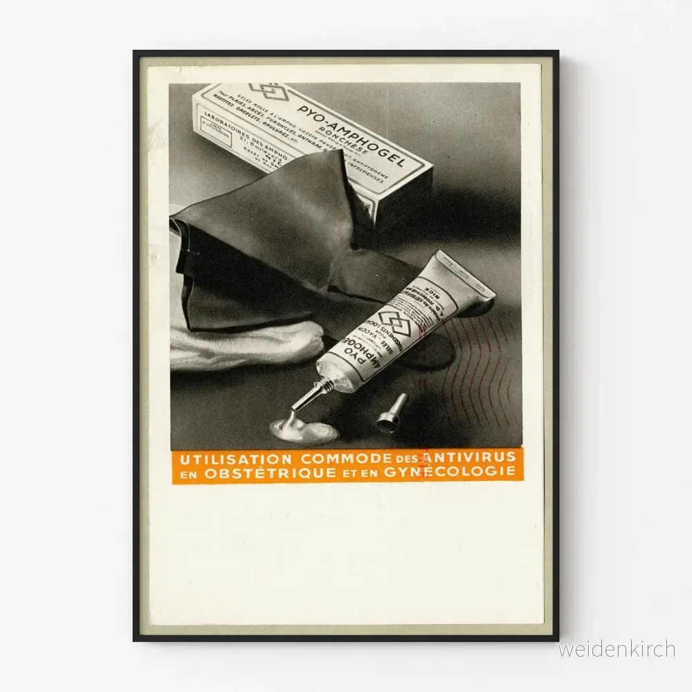 Vintage reklamposter Pyo-Amphogel för medicinsk väggdekoration