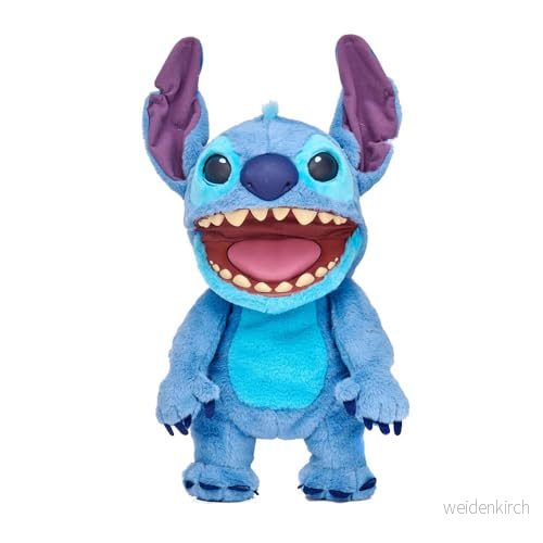 Disney Stitch FX plyschleksak Lilo & elektronisk 45 cm 100+ kombinationer av åtgärder och ljud, realistisk leksak med sensorer reaktioner, 6 år berömd (TTC29000) 8056379174011