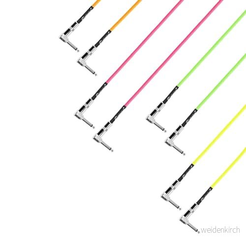 Adam Hall Cables Pedalboard patchkabel med vinkelfäste TS, uppsättning av 4, 0,9 m 4049521903502