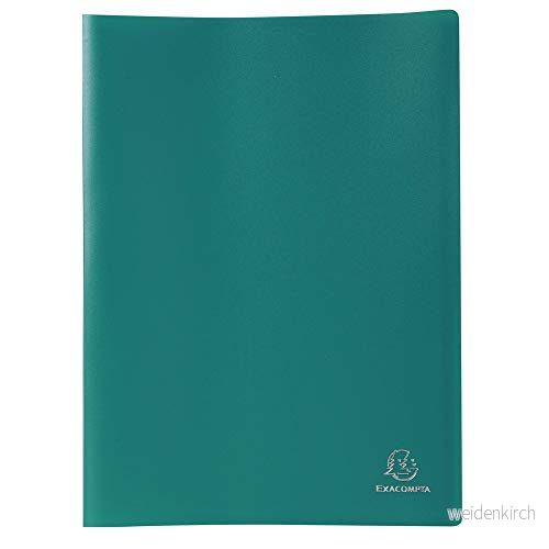 Exacompta Ref 8553E 1 OPAK dokumenthållare 50 antireflexfickor 100 vyer för A4 format mått 24 x 32 cm flexibelt omslag i polypropylen mörkgrön färg 3130630085539