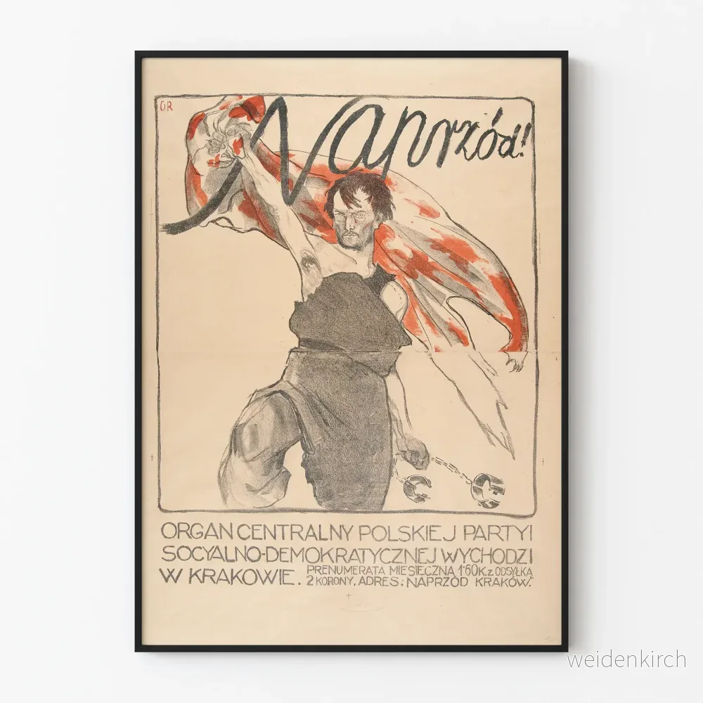 Vintage socialistisk dekorativ poster Naprzód