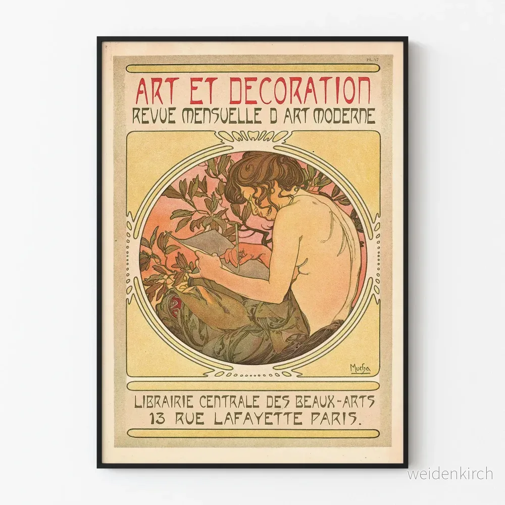 Vintage dekorativ poster Art et Décoration av Mucha