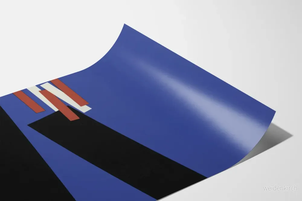 Abstrakt poster konstverk geometrisk blå och svart - Bild 3