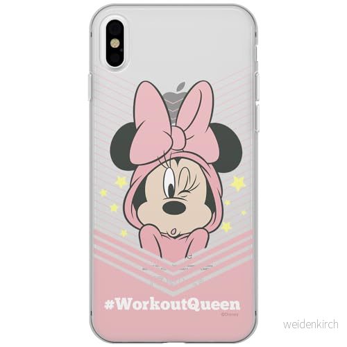 ERT GROUP mobiltelefonfodral för Apple Iphone XS Max originalt och officiellt licensierat Disney mönster Minnie 053 Vit optimalt anpassad till formen på mobiltelefonen, gedeeltelijk transparant 5902980710892