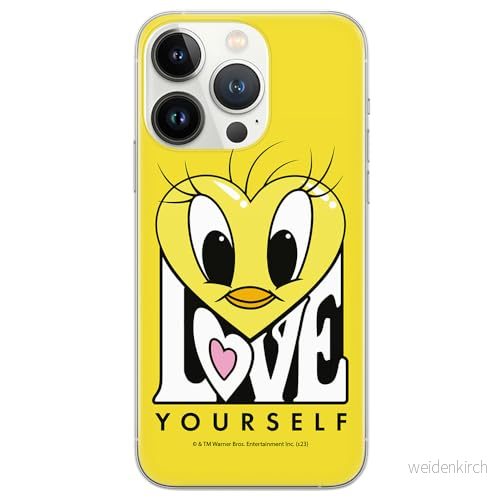 ERT GROUP mobiltelefonfodral för Iphone 13 PRO MAX originalt och officiellt licensierat Looney Tunes mönster Tweety 015 anpassad till formen på mobiltelefonen, fodral tillverkad av TPU plast 5905795097493