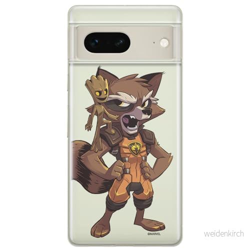 ERT GROUP mobiltelefonfodral för Google PIXEL 7 originalt och officiellt licensierat Marvel mönster Guardians of the Galaxy 018 anpassad till formen på mobiltelefonen, gedeeltelijk transparant 5905795142032