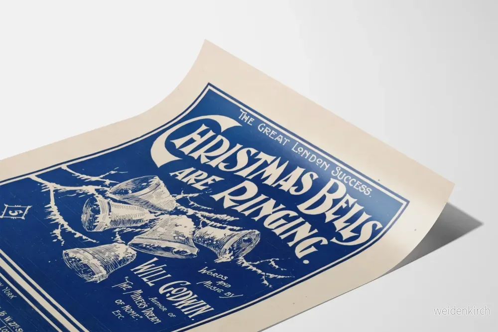 Vintage julklockor som ringer blå poster - Bild 3