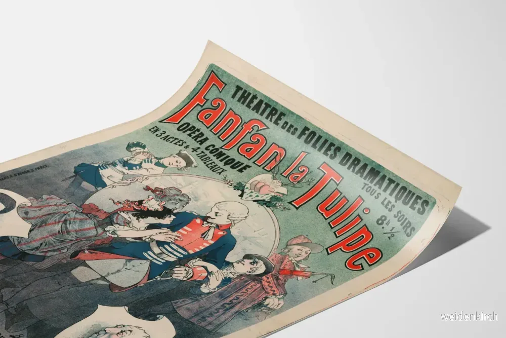 Gammal poster OPÉRA COMIQUE Fanfan la Tulipe Dramaten för Folies Dramatiska - Bild 3