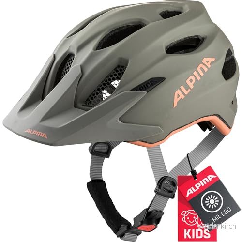 ALPINA Unisex Barn, CARAPAX JR. FLASH Cykelhjälm, moon grey peach matt, 51 56 cm 4003692310316