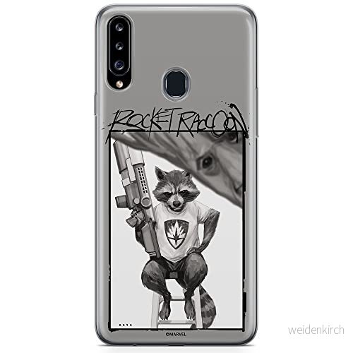 ERT GROUP mobiltelefonfodral för Samsung A20S originalt och officiellt licensierat Marvel mönster Rocket 004 optimalt anpassad till formen på mobiltelefonen, fodral tillverkad av TPU plast 5904805437229