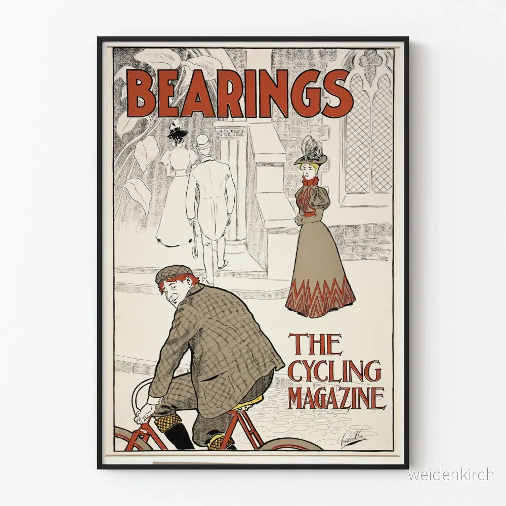 Vintageaffisch Bearings - The Cycling Magazine för väggdekoration