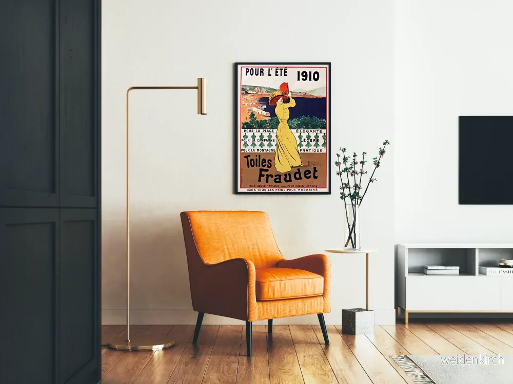 Vintageposter Toiles Fraudet för sommaren 1910 - Elegant väggdekoration - Bild 2