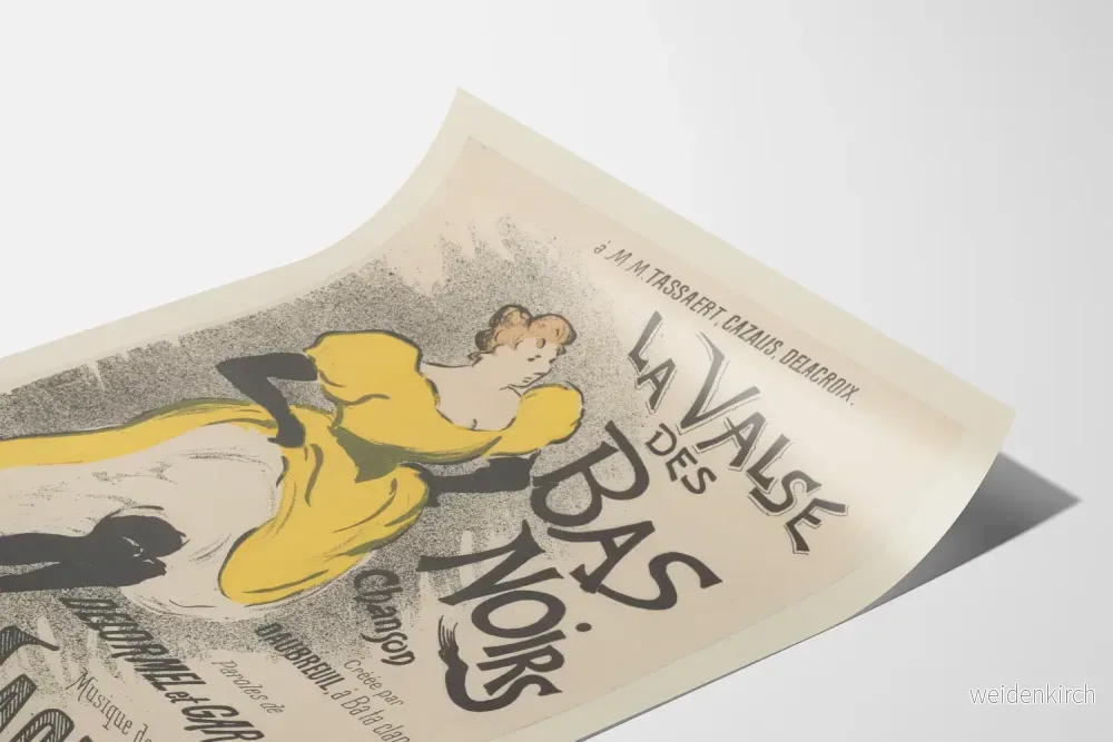 Vintageposter La Valse des Bas Noirs i gult och svart - Bild 3