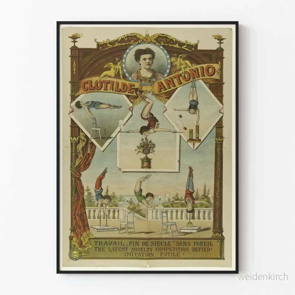 Vintageposter Clotilde Antonio Arbete Slutet av Seklet Vintageposter Clotilde Antonio Arbete Slutet av Seklet