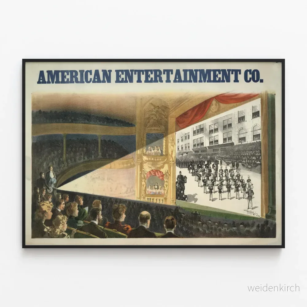 Vintage affisch från American Entertainment Co. film- och underhållningsscen