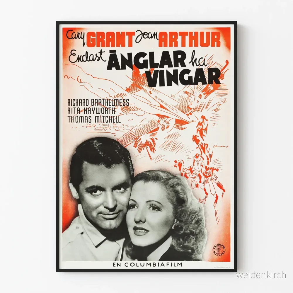 Vintageposter Only Angels Have Wings - Klassisk filmväggdekoration