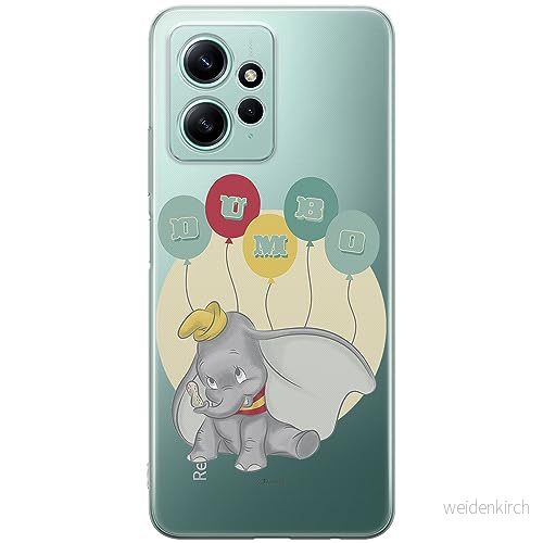 ERT GROUP mobiltelefonfodral för Xiaomi REDMI NOTE 12 4G originalt och officiellt licensierat Disney mönster Dumbo 003 optimalt anpassad till formen på mobiltelefonen, gedeeltelijk transparant 5905511936051