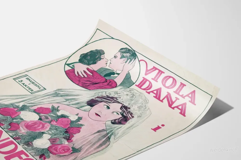 Vintageposter Viola Dana i Hennes Bröllopsdag för väggdekoration - Bild 3