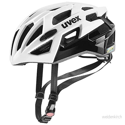 uvex race 7 säker performancehjälm för dam och herr individuell storleksanpassning extra slagtålig white black 51 55 cm 4043197312378