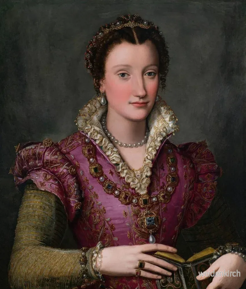Målning Porträtt av en dam (konflikt av kasus) - Alessandro Allori | Konsttryck - Bild 2