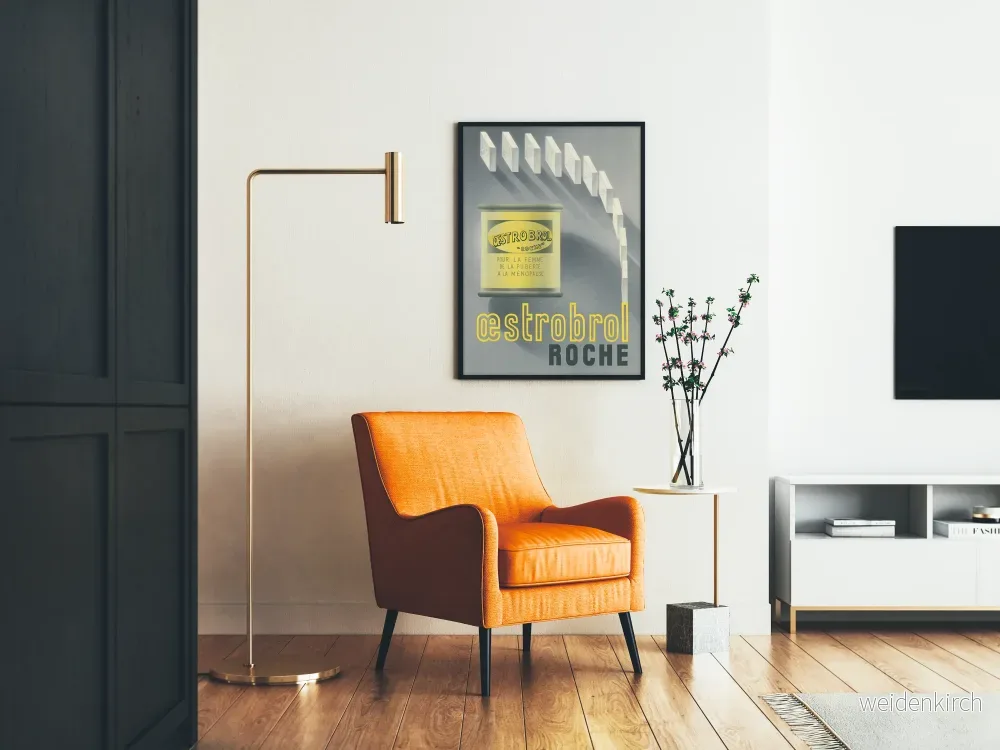 Vintage affisch Oestrobol Roche retro väggdekoration - Bild 2